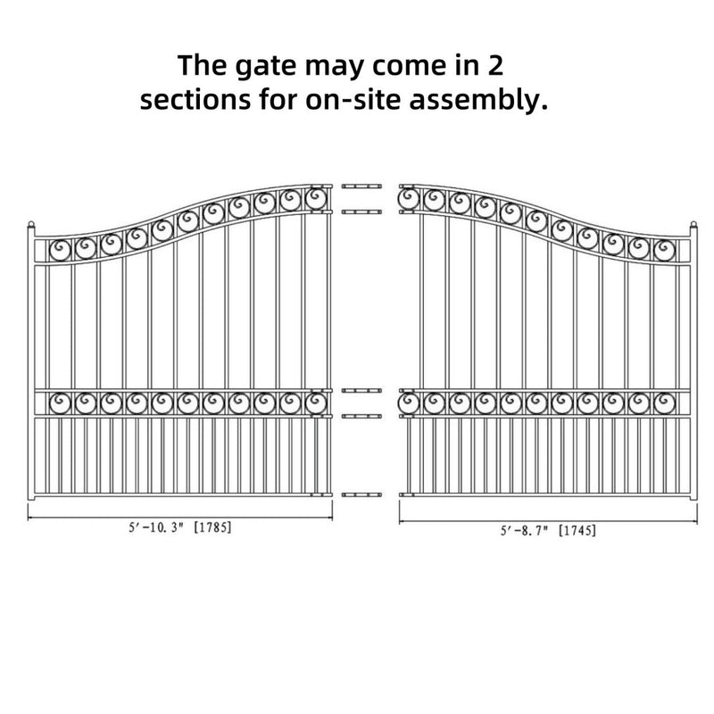12x6 ft Steel Sliding Driveway Gate
