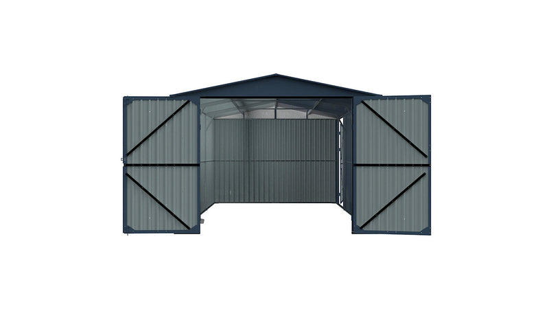 13'x20' Plus Upgraded Metal Shed w/ Double Front Doors & Side Entry Door
