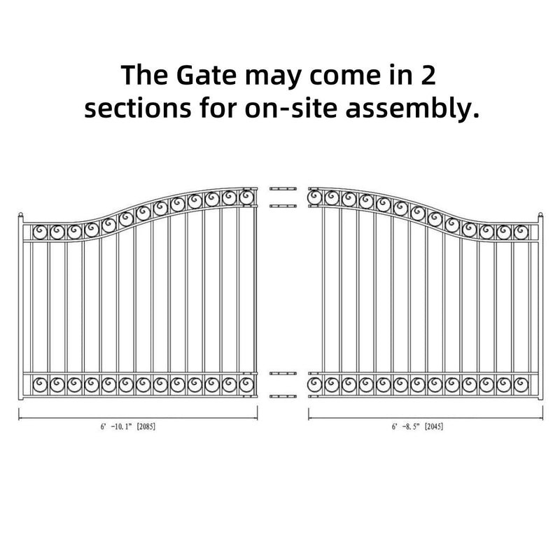 14x6 ft Steel Sliding Driveway Gate