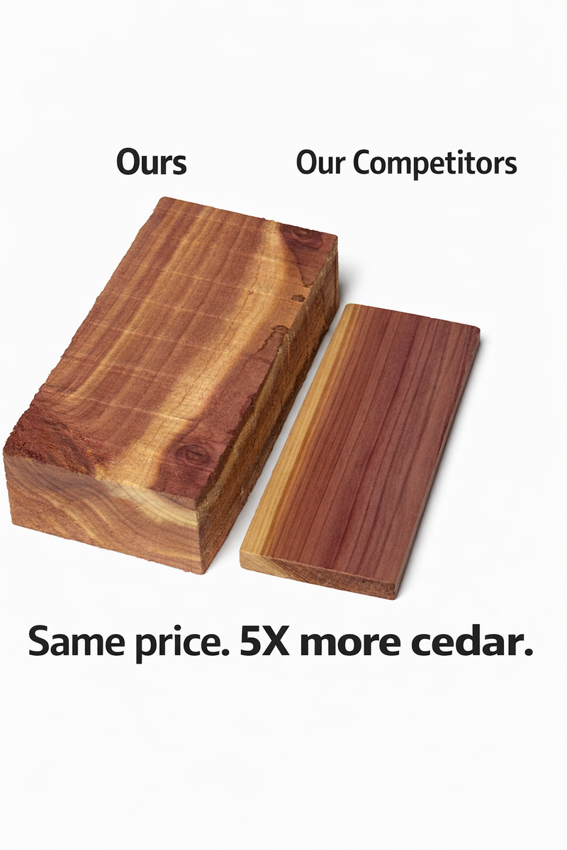 Aromatic Red Cedar Closet Blocks – Jumbo 4"x2"x1" Solid Chunks – Natural Moth Repellent – Handcrafted USA – 6 to 1000 Pack