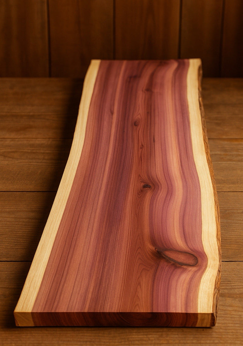 🔥Last Premium Red Cedar Live Edge Slab A-Grade | Table Shelf Mantel | Free Ship