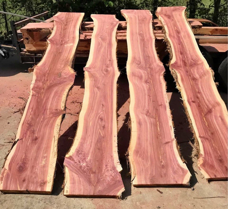🔥Last Premium Red Cedar Live Edge Slab A-Grade | Table Shelf Mantel | Free Ship