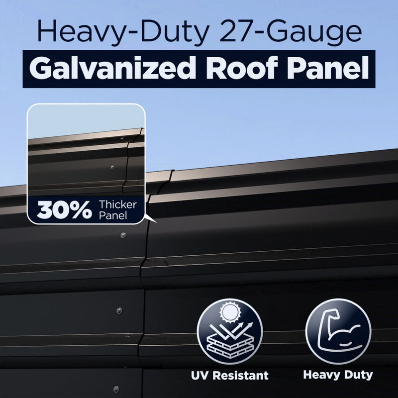12'x25' Metal Carport with Corrugated Roof