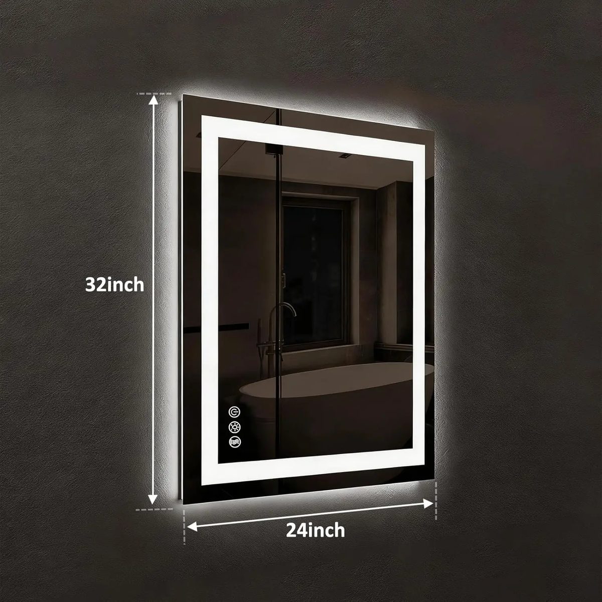 Compact Edge Glow LED Bathroom Mirror — Helsel’s Lumber Co