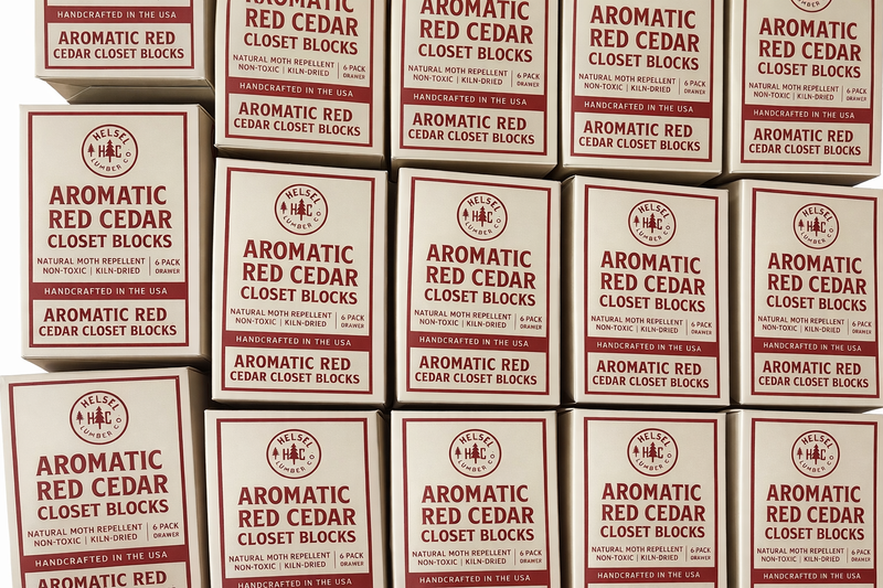 Aromatic Red Cedar Closet Blocks – Jumbo 4"x2"x1" Solid Chunks – Natural Moth Repellent – Handcrafted USA – 6 to 1000 Pack