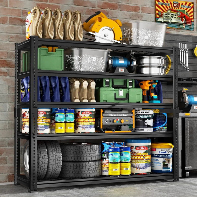Hausvita Storage Shelves Heavy Duty, 48" L x 18" W x 72" H Garage Wire Shelving Unit Loads 2000LBS, 5-tier Adjustable Metal Industrial Utility Shelf Rack for Kitchen, Laundry Room, Pantry, Warehouse, Basement