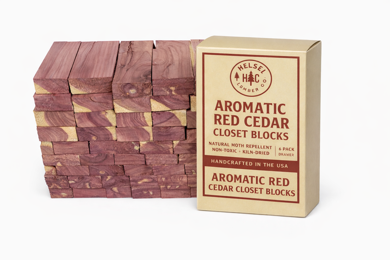 Aromatic Red Cedar Closet Blocks – Jumbo 4"x2"x1" Solid Chunks – Natural Moth Repellent – Handcrafted USA – 6 to 1000 Pack