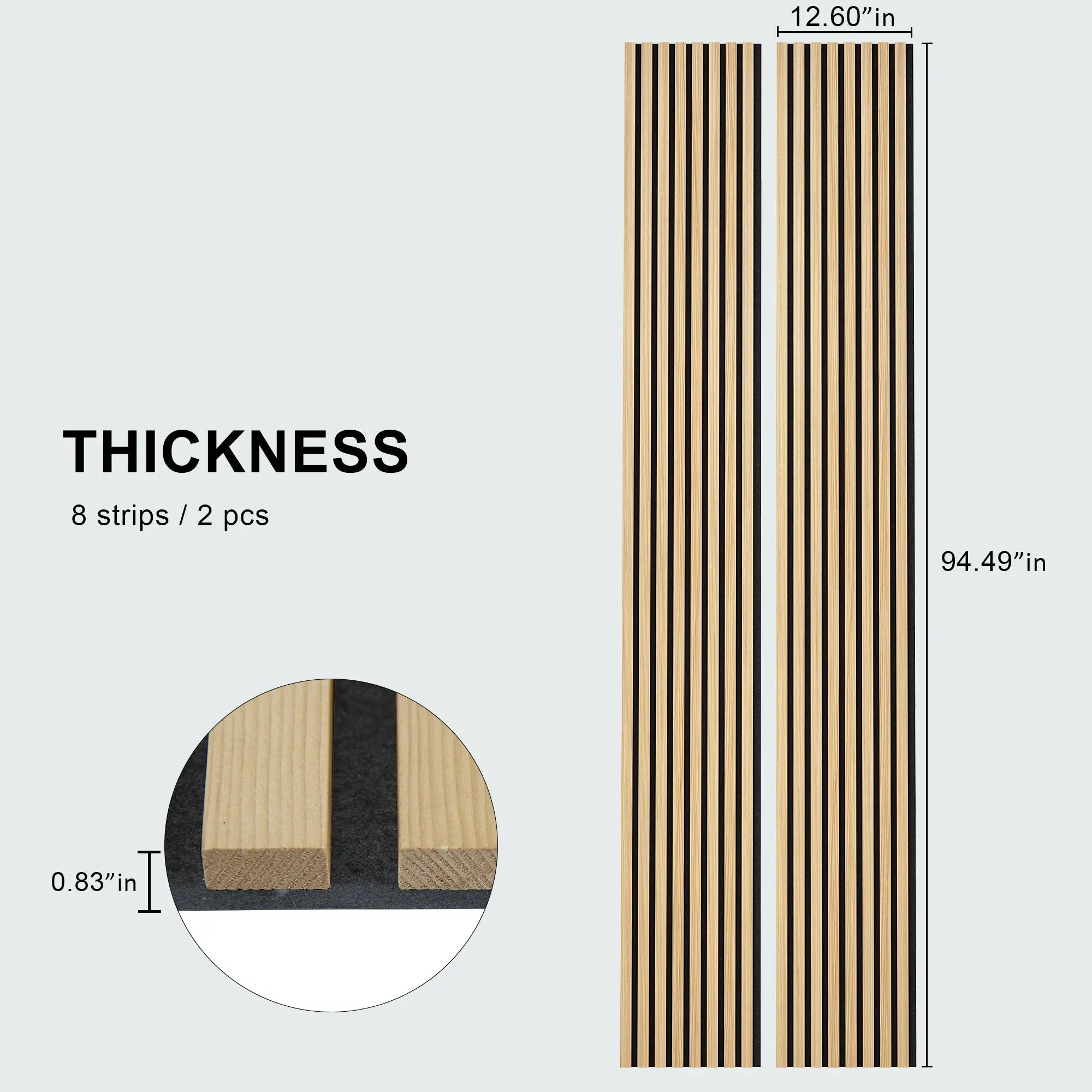 Luxury Natural Oak Acoustic Solid Wood Slat Wall Panels ( 2 Panels Per ...