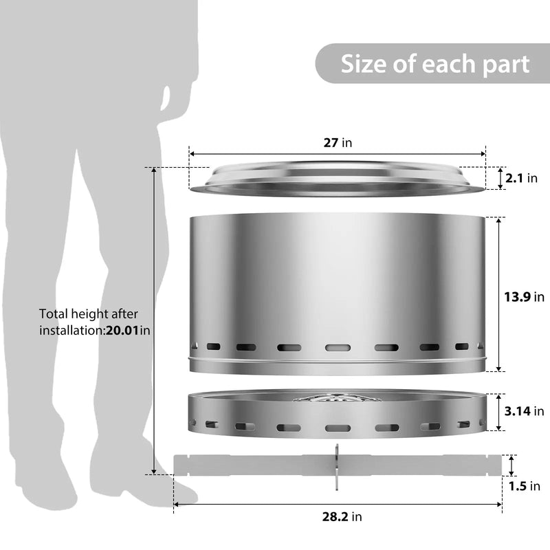 Stainless Steel Wood Burning Smokeless Outdoor Fire Pit