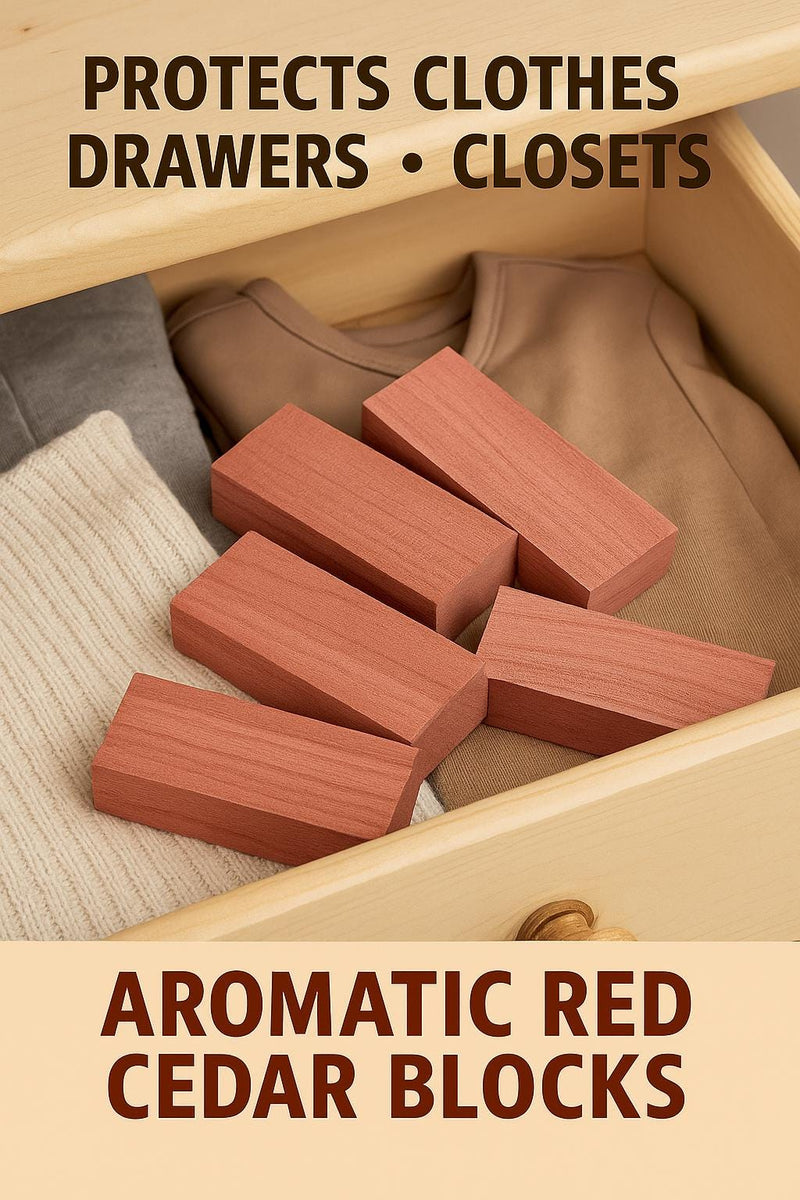 Aromatic Red Cedar Closet Blocks – Natural Moth Repellent, Handcrafted USA – Multiple Pack Sizes
